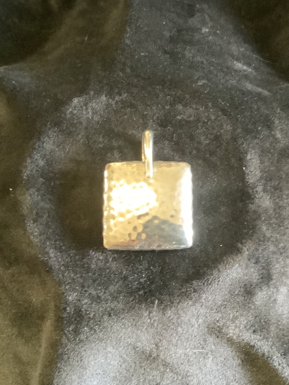 Silpada Silver Puffed Hammered Square Pendant